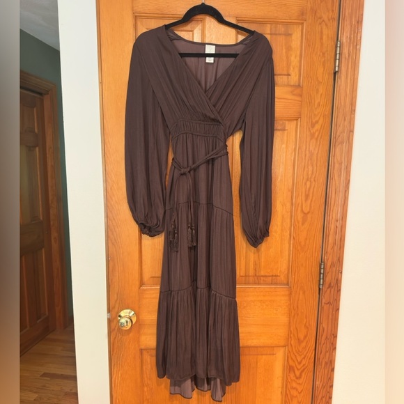 Joie Chocolate Long Sleeve Fall Wedding Guest Dress - Picture 1 of 5